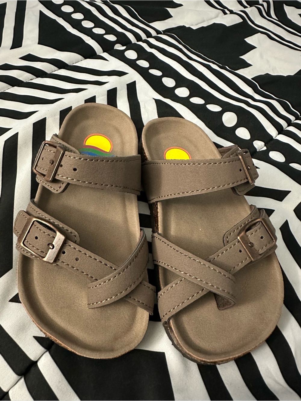 Kids Brown Adjustable Buckle Sandals